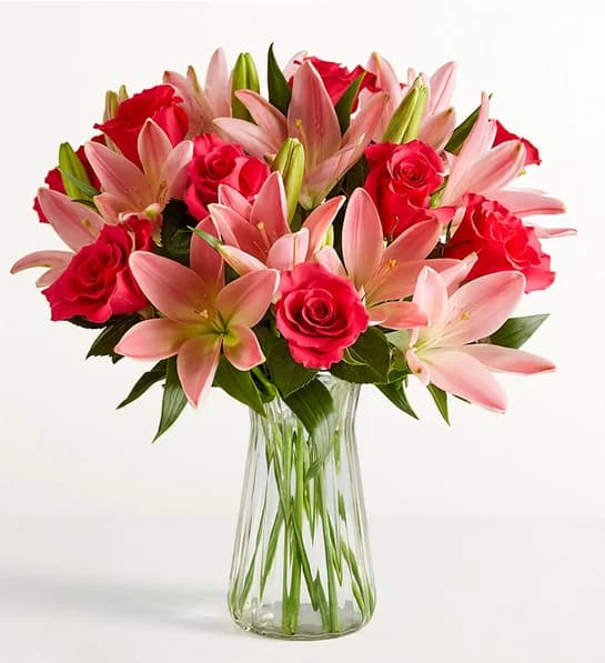 Blushing Lily & Rose Bouquet